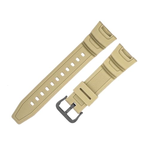 LANAPPTLTG Fit for Casio SGW-100-1V Serie Elektronische Konkave Schnittstelle Harz Gummi Uhrenarmband Sgw-200/Prg100 Grün Transparent Armband(Khaki-Black-K5) von LANAPPTLTG