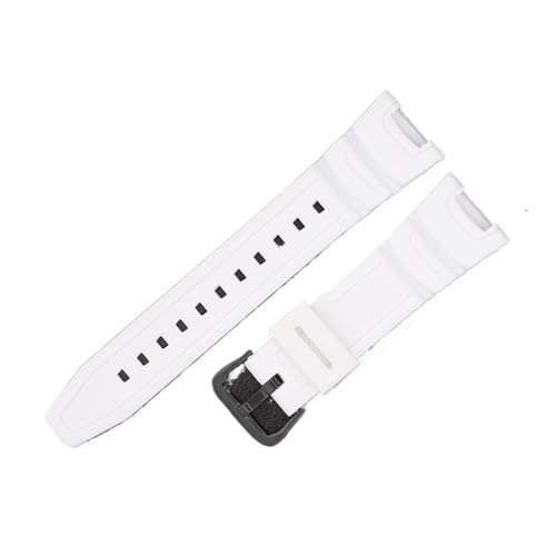 LANAPPTLTG Fit for Casio SGW-100-1V Serie Elektronische Konkave Schnittstelle Harz Gummi Uhrenarmband Sgw-200/Prg100 Grün Transparent Armband(White-Black-K5) von LANAPPTLTG