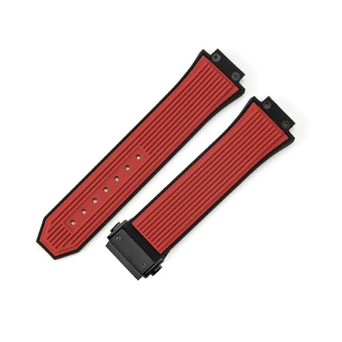 LANAPPTLTG Fit for Classic Fusion Big Bang Fit for Yubo Uhr Silikon Gummi 27x17mm Sport Männer Armband(Red-Black-Z2) von LANAPPTLTG