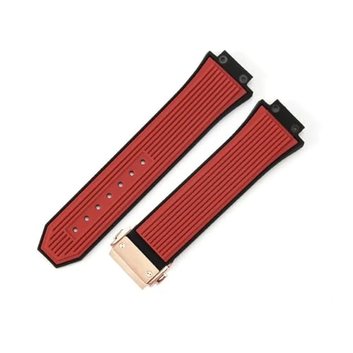 LANAPPTLTG Fit for Classic Fusion Big Bang Fit for Yubo Uhr Silikon Gummi 27x17mm Sport Männer Armband(Red-Rose-Z2) von LANAPPTLTG