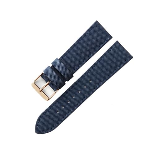 LANAPPTLTG Klettern Handgelenk Fit for Breitling Fit for Seiko Fit for Rolex Fit for Casio Canvas Nylon Armband 20mm 22mm(Blue-Rose-K1,20mm) von LANAPPTLTG