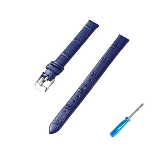 LANAPPTLTG Leder-Uhrenarmband 8 mm 10 mm 12 mm 14 mm 16 mm 18 mm 20 mm Uhrenarmband passend for Damen(Blue-silver,20mm) von LANAPPTLTG