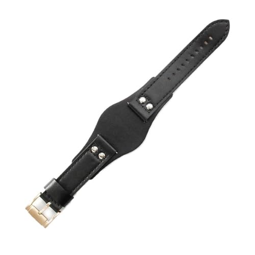 LANAPPTLTG Leder-Uhrenarmband passend for Fossil CH2564 CH2565 CH2891CH3051 Armband 22 mm schwarz braunes Tablett-Armband mit Nieten-Stil(Black(PW)-Rose-K8) von LANAPPTLTG