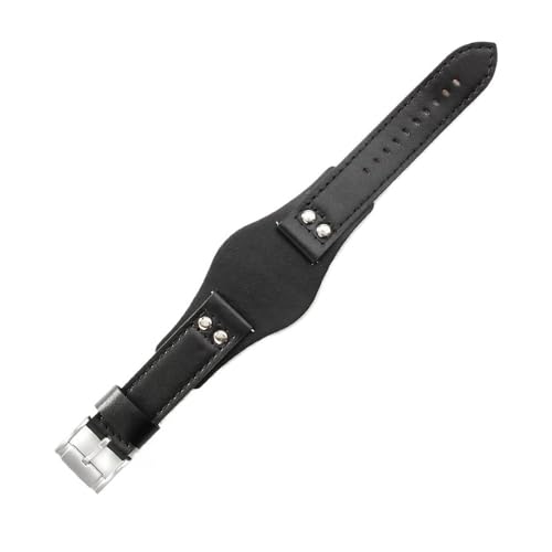 LANAPPTLTG Leder-Uhrenarmband passend for Fossil CH2564 CH2565 CH2891CH3051 Armband 22 mm schwarz braunes Tablett-Armband mit Nieten-Stil(Black(PW)-Steel-K8) von LANAPPTLTG