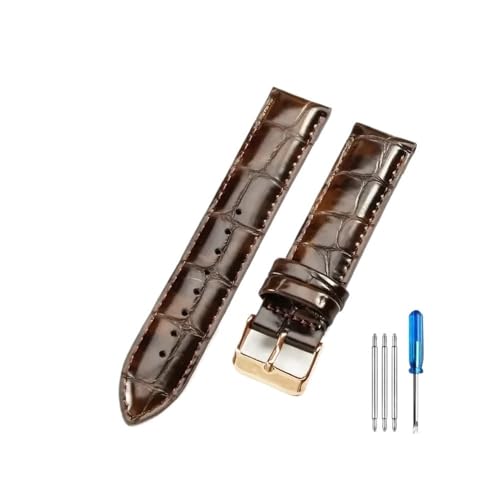 LANAPPTLTG Lederarmband 24 22 20 19 18 17 16 14 mm Armband Herrenuhrenarmband Passend for DW Passend for Daniel Passend for Wellington(Brown(ZJ)-Rose-K1,18mm) von LANAPPTLTG