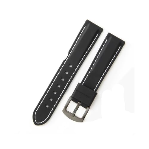LANAPPTLTG Outdoor-Abenteuersport Silber Blau Gelb Linie Armband Passend for Seiko Passend for Timex Passend for Mido Passend for Tissot Passend for Casio Schwarz 20 22 mm Universal-Uhrenarmband(Black von LANAPPTLTG