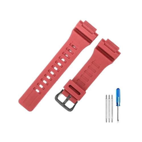 LANAPPTLTG Passend for Casio Aqs810 Armband AQ-S810W Uhr Ersatzzubehör WC-5208 Gummigehäuse Weiß 5208 Modifiziert(Red-Black-K5) von LANAPPTLTG