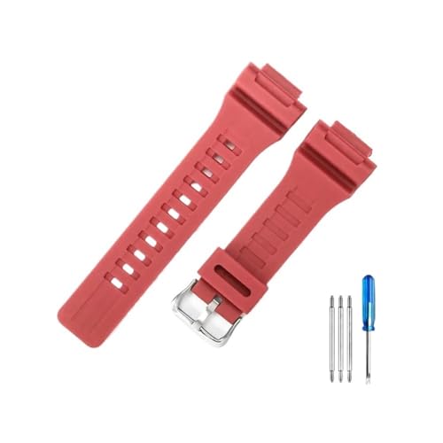 LANAPPTLTG Passend for Casio Aqs810 Armband AQ-S810W Uhr Ersatzzubehör WC-5208 Gummigehäuse Weiß 5208 Modifiziert(Red-Steel-K5) von LANAPPTLTG