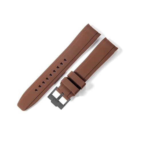 LANAPPTLTG Passend for Mido. Passend for Rolex. Passend for Tudor. Gummi-Silikon-Armband. Passend for Citizen. Passend for Tissot. Passend for Seiko(Brown-Black-K14,20mm) von LANAPPTLTG