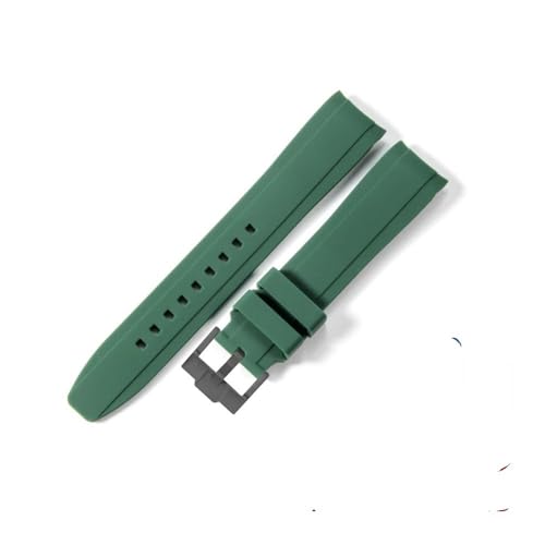 LANAPPTLTG Passend for Mido. Passend for Rolex. Passend for Tudor. Gummi-Silikon-Armband. Passend for Citizen. Passend for Tissot. Passend for Seiko(Dark green-Black-K14,22mm) von LANAPPTLTG