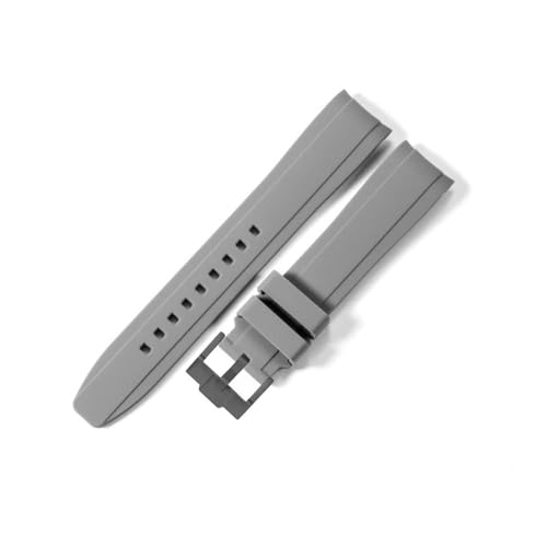 LANAPPTLTG Passend for Mido. Passend for Rolex. Passend for Tudor. Gummi-Silikon-Armband. Passend for Citizen. Passend for Tissot. Passend for Seiko(Gray-Black-K14,20mm) von LANAPPTLTG