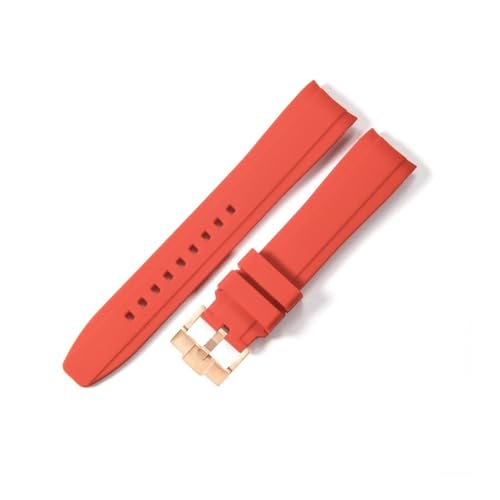 LANAPPTLTG Passend for Mido. Passend for Rolex. Passend for Tudor. Gummi-Silikon-Armband. Passend for Citizen. Passend for Tissot. Passend for Seiko(Red-Rose-K14,20mm) von LANAPPTLTG