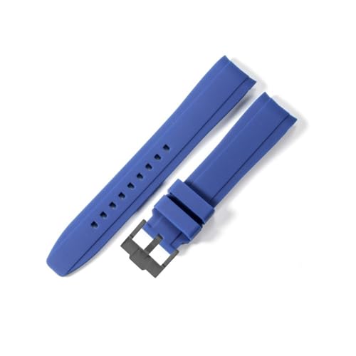 LANAPPTLTG Passend for Mido. Passend for Rolex. Passend for Tudor. Gummi-Silikon-Armband. Passend for Citizen. Passend for Tissot. Passend for Seiko(Sky blue-Black-K14,22mm) von LANAPPTLTG