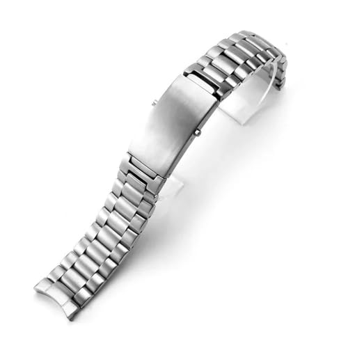 LANAPPTLTG Passend for Omega Arc Interface 9 5 3 Perlen Passend for Seahorse 300 Zubehör Herren 20 22 mm Faltschließe Glattes integriertes Uhrenarmband(Steel-3Beads-No Log,18mm) von LANAPPTLTG