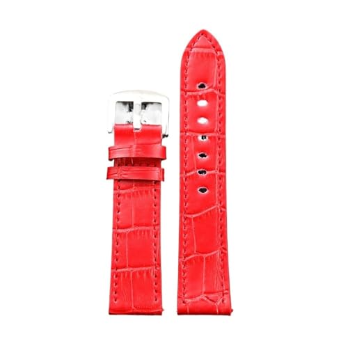 LANAPPTLTG Schnellverschluss-Lederarmband 18 mm 20 mm 22 mm Handgelenk Herrenuhrarmband passend for Skmei DW passend for Pagani Design(Red,22mm) von LANAPPTLTG
