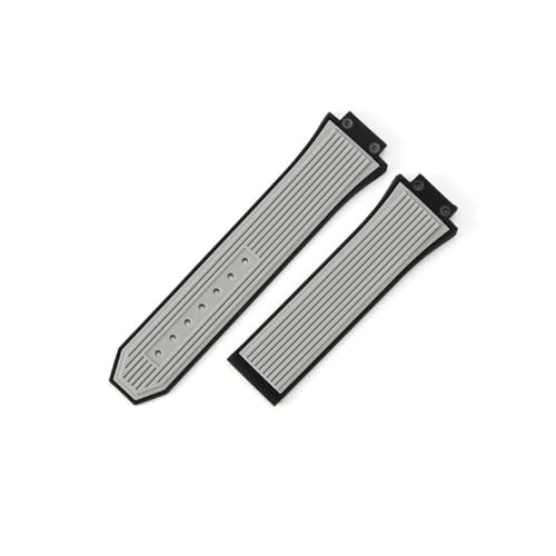 LANAPPTLTG Silikon-Uhrenarmband passend for Hublot Yuki Big Bang 441 Raised Mouth Convex Interface Armband Männlich 27x17mm Gummiarmband(Gray-No Buckle) von LANAPPTLTG