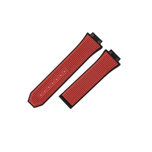 LANAPPTLTG Silikon-Uhrenarmband passend for Hublot Yuki Big Bang 441 Raised Mouth Convex Interface Armband Männlich 27x17mm Gummiarmband(Red-No Buckle) von LANAPPTLTG