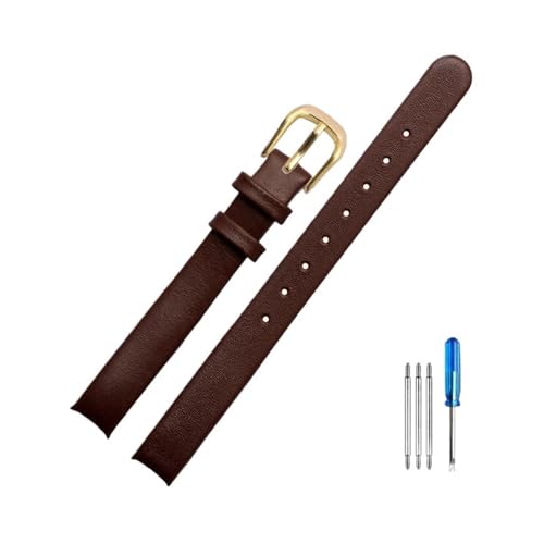 LANAPPTLTG Uhren Zubehör Passend for CK K431 // 43235/43236 Damen Arc Interface Schwarz Braun 10mm Armband(Brown(YG)-Golden) von LANAPPTLTG