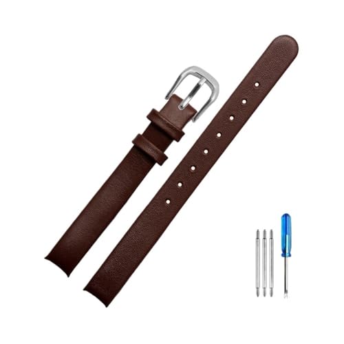 LANAPPTLTG Uhren Zubehör Passend for CK K431 // 43235/43236 Damen Arc Interface Schwarz Braun 10mm Armband(Brown(YG)-Steel) von LANAPPTLTG