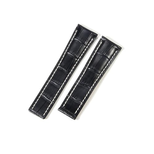 LANAPPTLTG Uhrenarmband passend for Breitling Herrenuhr Armband Faltschließe 22 mm 24 mm(Black(ZJ)-No buckle,24mm) von LANAPPTLTG