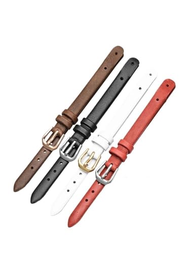 Lederzubehör passend for Fossil Damenmode U-förmige Schnittstelle Es4119 Es4000 Schwarz Weiß Braun Rot 8mm Uhrenarmband(Light Brown-Golde-K1) von LANAPPTLTG