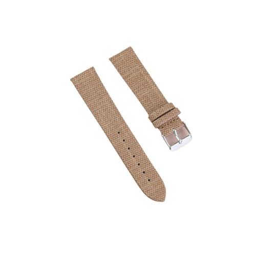 Vintage Retro Denim Nylon Uhrenarmband Canvas Band 10 12 14 16 18 20mm 22mm Armband Wristbelt Passend for Samsung Passend for Amazfit Passend for Huawei(Brown-silver,22mm) von LANAPPTLTG