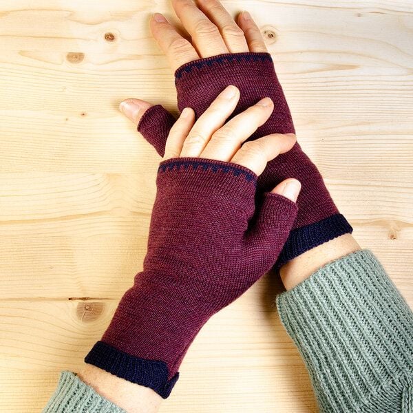 LANARTO slow fashion Pulswärmer mit kurzem Bündchen einfarbig gestrickt aus mulesingfreier Merinowolle von LANARTO slow fashion