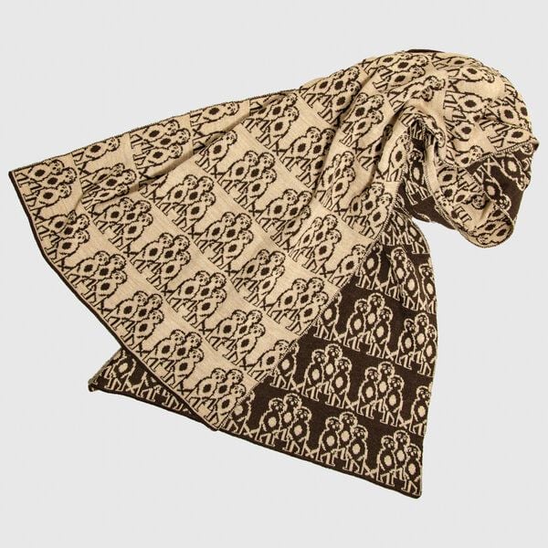 LANARTO slow fashion Schal "Erdmännchen" zweifarbig gestrickt aus mulesingfreier Merinowolle von LANARTO slow fashion