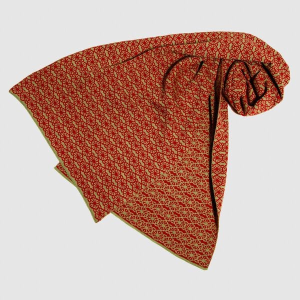 LANARTO slow fashion Schal Muster 'Blüte' zweifarbig gestrickt aus mulesingfreier Merinowolle von LANARTO slow fashion