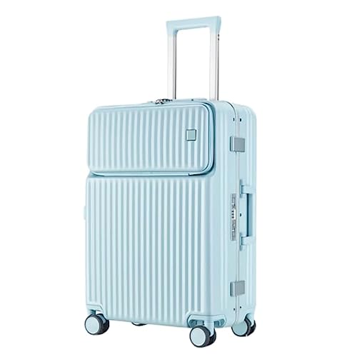 LANAZU Gepäck, verschleißfestes PC-Hartseitengepäck mit Rollen, Aluminiumrahmen, mit Sicherheits-TSA-Schloss, für Männer, Frauen, Jugendliche (Blue 20inch) von LANAZU