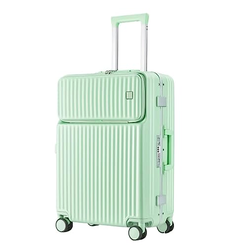 LANAZU Gepäck, verschleißfestes PC-Hartseitengepäck mit Rollen, Aluminiumrahmen, mit Sicherheits-TSA-Schloss, für Männer, Frauen, Jugendliche (Green 20inch) von LANAZU