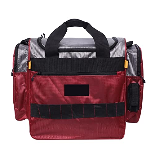 LANAZU Mehrzweck-Angeltaschen, mittelgroß, salzwasserbeständig, Angelausrüstungstasche, Angelköder-Box, Aufbewahrungstasche, Schultertasche (Rood) von LANAZU