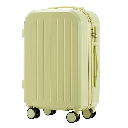 LANAZU Rollgepäck, einziehbarer Trolley, Handgepäckkoffer mit Sicherheitscode-Schloss, geeignet für Männer und Frauen (Yellow 22 inches) von LANAZU