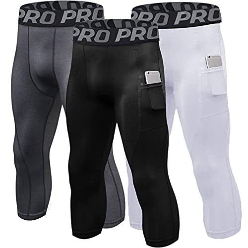 LANBAOSI 3er Pack Herren-Laufleggings 3/4-Kompressionsstrumpfhose Reiten Baselayer-Hose Wandern Fitnesstraining Jogging Sporthose 3er-Pack LANBAOSI 3er Pack Herren-Laufleggings 3/4-Kompressionsstrumpfhose Reiten Baselayer-Hose Wandern Fitnesstraining Jogging Sporthose 3er-Pack von LANBAOSI