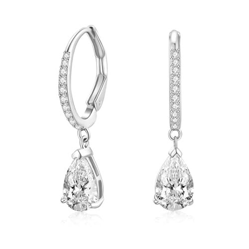 LANBEIDE Waterdrop Ohrringe Silber 925 Hängend, Sterling Silber Kristalle Ohrringe mit Cubic Zirkon Aus Sterlingsilber Für Frauen Schmuck Geschenke von LANBEIDE