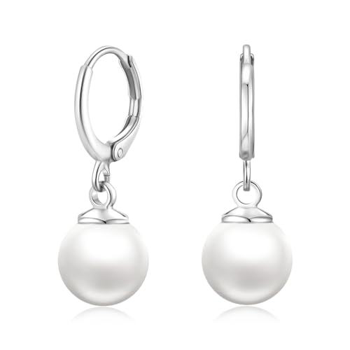 Lanbeide Perlen Ohrringe, 925 Sterling Silber Hängend Ohrringe Hypoallergene Ohrringe Für Frauen Schmuck Geschenke von LANBEIDE