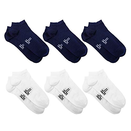 LANCETTI 6 Paar Socken mit frischem Schottlandgarn (43-46, 3 marineblau/3 weiß) von LANCETTI