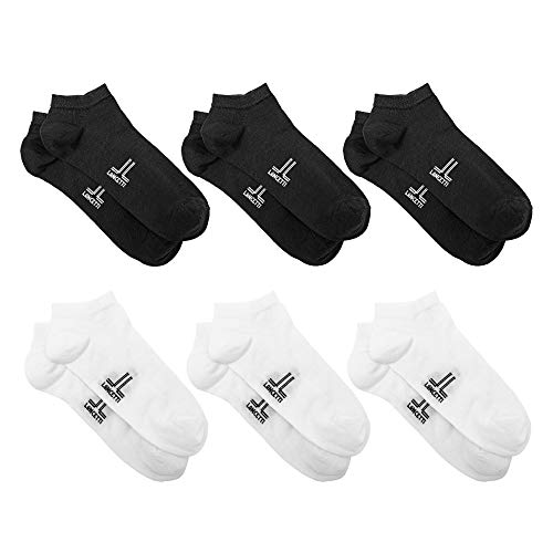 LANCETTI 6 Paar Socken mit frischem Schottlandgarn (43-46, 3 schwarz / 3 weiß) von LANCETTI