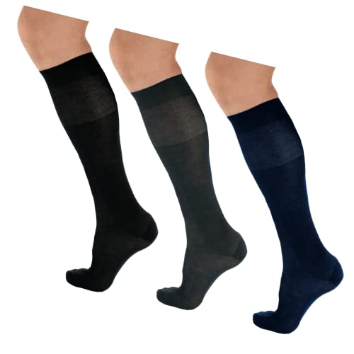 LANCETTI 6 Paar klassische elegante lange Herrensocken in Lisle Made in Italy - (45-46) Multicolor von LANCETTI