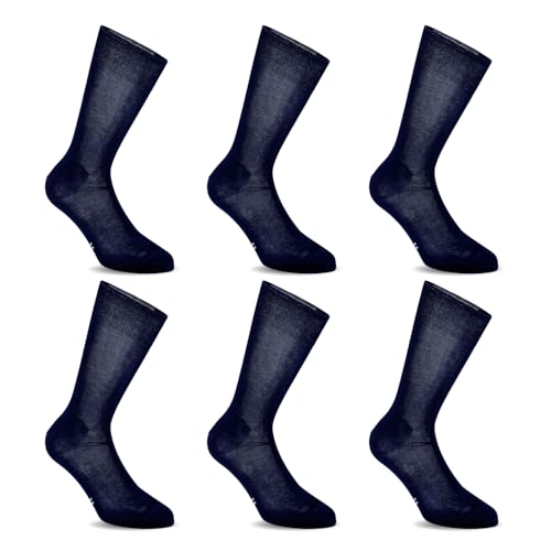 LANCETTI - 6 Paar knöchelhohe Baumwollsocken für Herren - (42-44) - Blau von LANCETTI