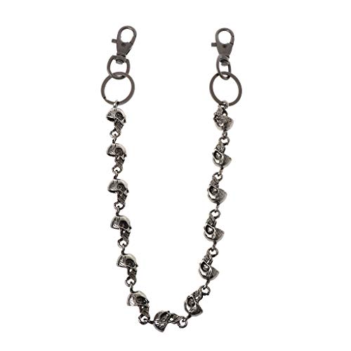 LANCHEN Gothic Jeans Totenkopf Kette Punk Skelett Hose Hose Biker Geldbörse Kette von LANCHEN