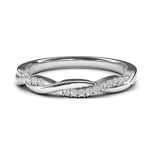 LANDA JEWEL Damen Unisex Kinder - 0,925 Sterling-Silber 925 Runder Brilliantschliff Hochfeines Weiß +/River (D) Diamant de synthèse von LANDA JEWEL