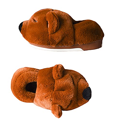 LANFIRE Groß Kinder Erwachsene Baumwolle Hausschuhe Bären Hausschuhe Tier Hausschuhe Plüsch Hausschuhe Damen Schuhe Baumwoll schuhe (42/43, Brown shoe, numeric_42) von LANFIRE