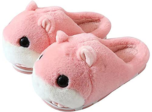 LANFIRE Groß Kinder und Erwachsene Baumwolle Hausschuhe Hamster Hausschuhe Plüsch Hausschuhe Tier Hausschuhe Damen Schuhe Baumwollschuhe (37/38, Pink, numeric_37) von LANFIRE