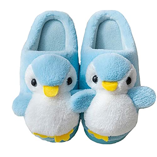LANFIRE Big Kid und Erwachsene Baumwollhausschuhe Pinguin Hausschuhe Plüschhausschuhe Tierhausschuhe Damenschuhe (Blue, 37/38, numeric_37) von LANFIRE
