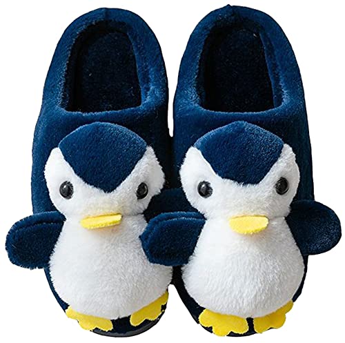 LANFIRE Big Kid und Erwachsene Baumwollhausschuhe Pinguin Hausschuhe Plüschhausschuhe Tierhausschuhe Damenschuhe (Navy blue, 39/40, numeric_39) von LANFIRE