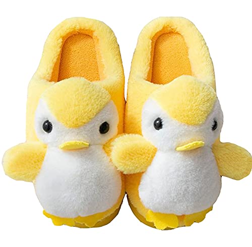 LANFIRE Big Kid und Erwachsene Baumwollhausschuhe Pinguin Hausschuhe Plüschhausschuhe Tierhausschuhe Damenschuhe (Yellow, 35/36, numeric_35) von LANFIRE