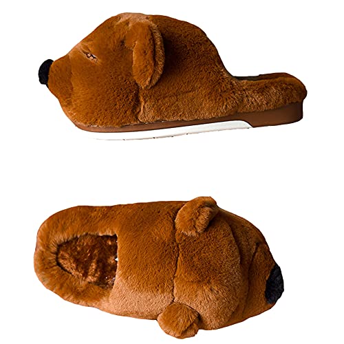 LANFIRE Groß Kinder Erwachsene Baumwolle Hausschuhe Bären Hausschuhe Tier Hausschuhe Plüsch Hausschuhe Damen Schuhe Baumwoll schuhe (42/43, Brown slipper, numeric_42) von LANFIRE