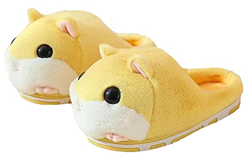 LANFIRE Groß Kinder und Erwachsene Baumwolle Hausschuhe Hamster Hausschuhe Plüsch Hausschuhe Tier Hausschuhe Damen Schuhe Baumwollschuhe (35/36, Yellow, numeric_35) von LANFIRE