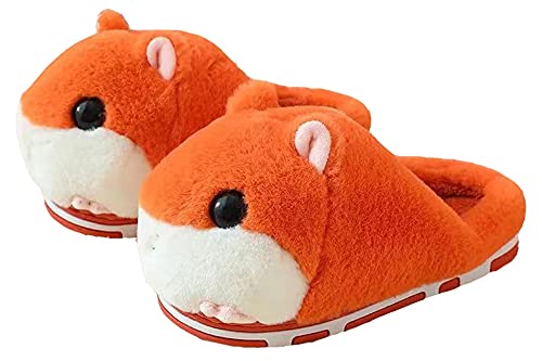 LANFIRE Groß Kinder und Erwachsene Baumwolle Hausschuhe Hamster Hausschuhe Plüsch Hausschuhe Tier Hausschuhe Damen Schuhe Baumwollschuhe (39/40, Orange, numeric_39) von LANFIRE